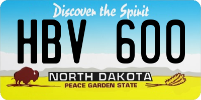 ND license plate HBV600