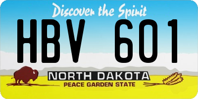 ND license plate HBV601