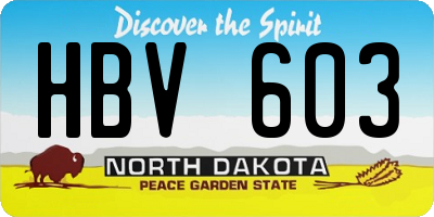 ND license plate HBV603