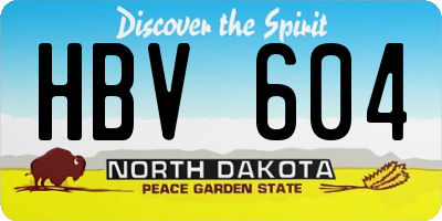 ND license plate HBV604