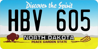 ND license plate HBV605