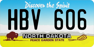 ND license plate HBV606