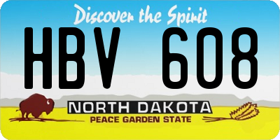 ND license plate HBV608