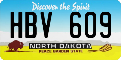 ND license plate HBV609