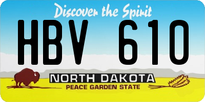 ND license plate HBV610