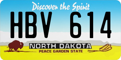 ND license plate HBV614