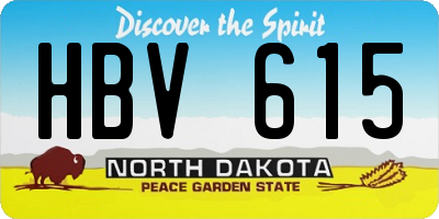 ND license plate HBV615