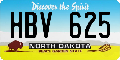 ND license plate HBV625