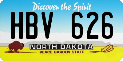 ND license plate HBV626