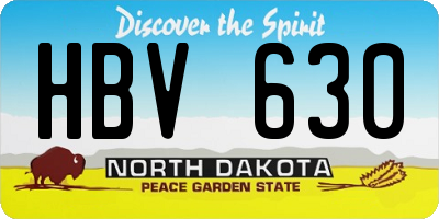 ND license plate HBV630