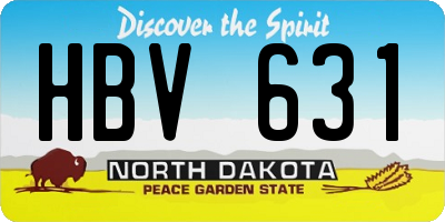 ND license plate HBV631