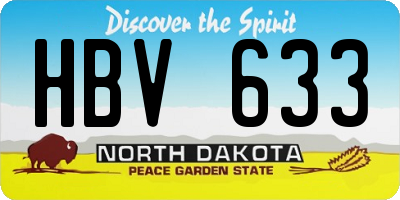 ND license plate HBV633