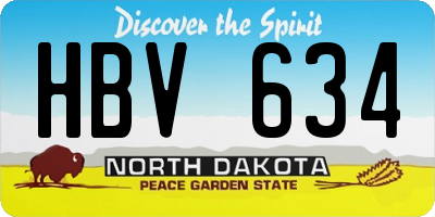 ND license plate HBV634