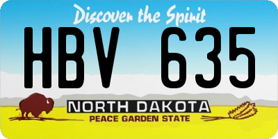 ND license plate HBV635