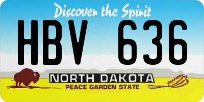 ND license plate HBV636