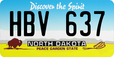 ND license plate HBV637