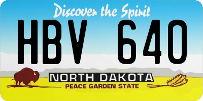 ND license plate HBV640