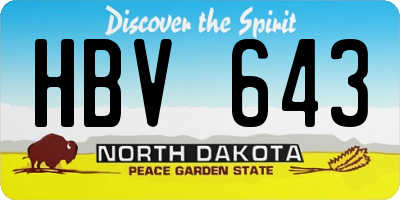 ND license plate HBV643