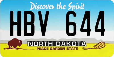 ND license plate HBV644