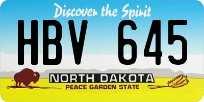 ND license plate HBV645