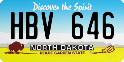 ND license plate HBV646