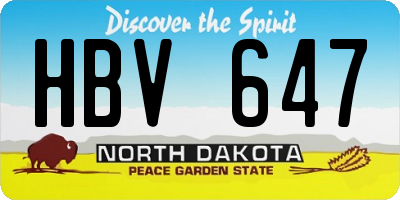 ND license plate HBV647