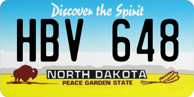 ND license plate HBV648