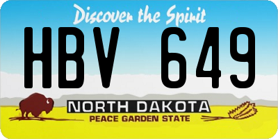 ND license plate HBV649