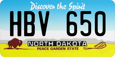 ND license plate HBV650