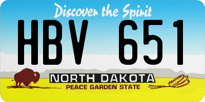 ND license plate HBV651