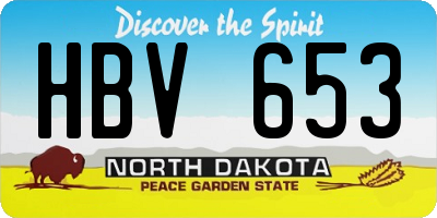 ND license plate HBV653