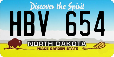 ND license plate HBV654