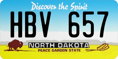 ND license plate HBV657