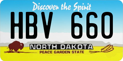 ND license plate HBV660