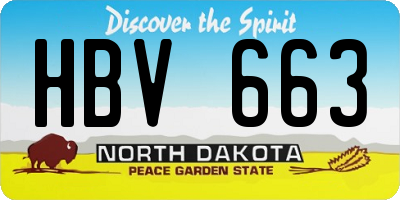 ND license plate HBV663