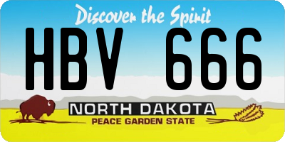 ND license plate HBV666