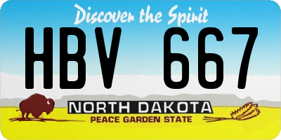 ND license plate HBV667