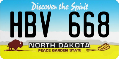 ND license plate HBV668