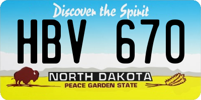 ND license plate HBV670