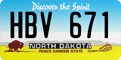 ND license plate HBV671