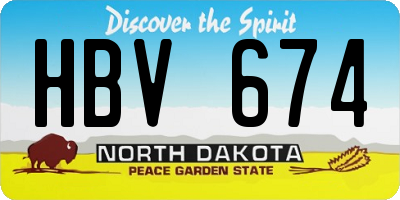 ND license plate HBV674