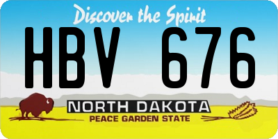 ND license plate HBV676