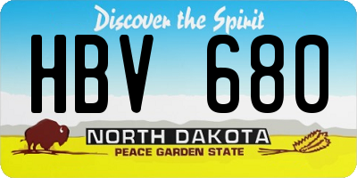 ND license plate HBV680