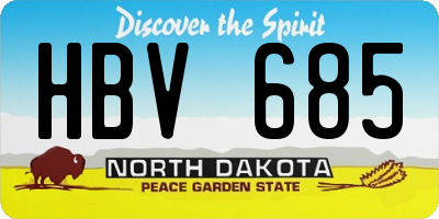 ND license plate HBV685