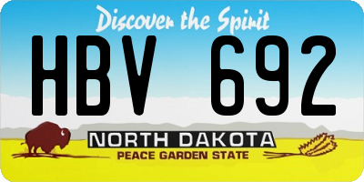 ND license plate HBV692