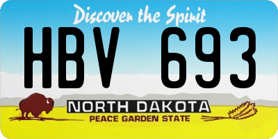 ND license plate HBV693