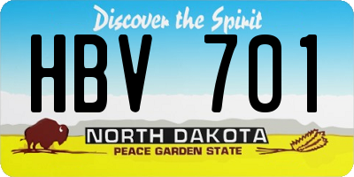 ND license plate HBV701