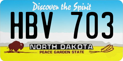 ND license plate HBV703