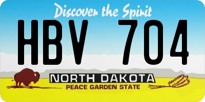 ND license plate HBV704