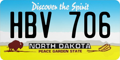 ND license plate HBV706